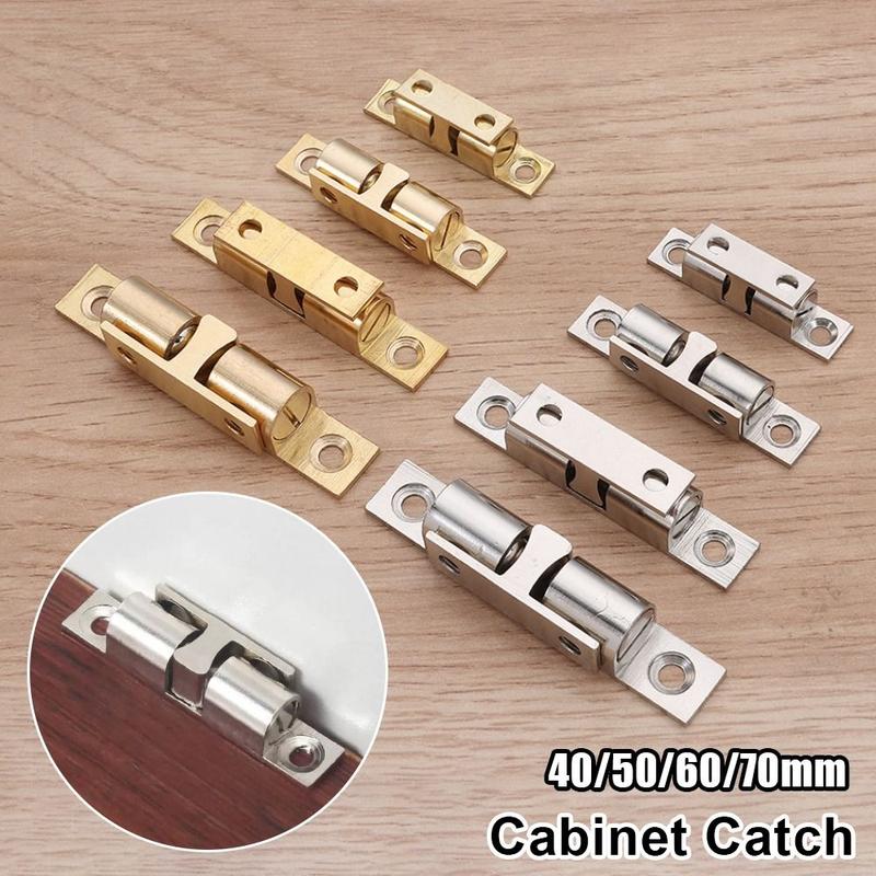 Product Introduction of 1Pcs Adjustable Double Spring Steel Ball Bead Lock 40/50/60/70mm Damper Buffer Door Catch Brass Copper Door Bumper for Furniture Cupboard Cabinet Door 18
