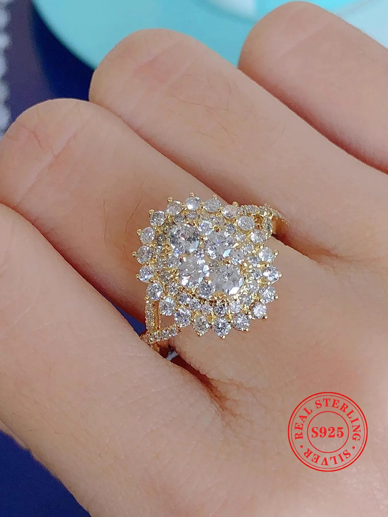 S925 Sterling Silver Fashion Artificial Zircon Decor Ring, Fashion Jewelry for Party, Daily Clothing Decor, Trendy All-match & Exquisite Jewelry for Birthday Gift