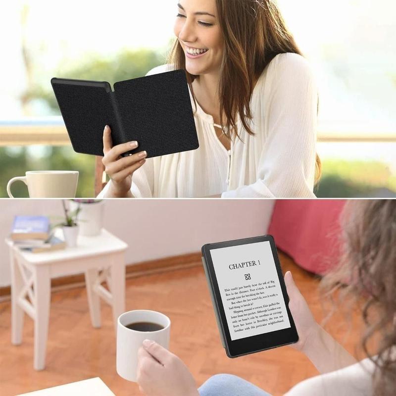 Product Introduction of 2024 10/11th Generation 6-6.8 inch e-Reader Case Leather Anti Scratch M2L3EK C2V2L3 Folio Cover Auto Sleep/Wake Shockproof Smart Funda for Kindle Paperwhite 1/2/3/4/5 25