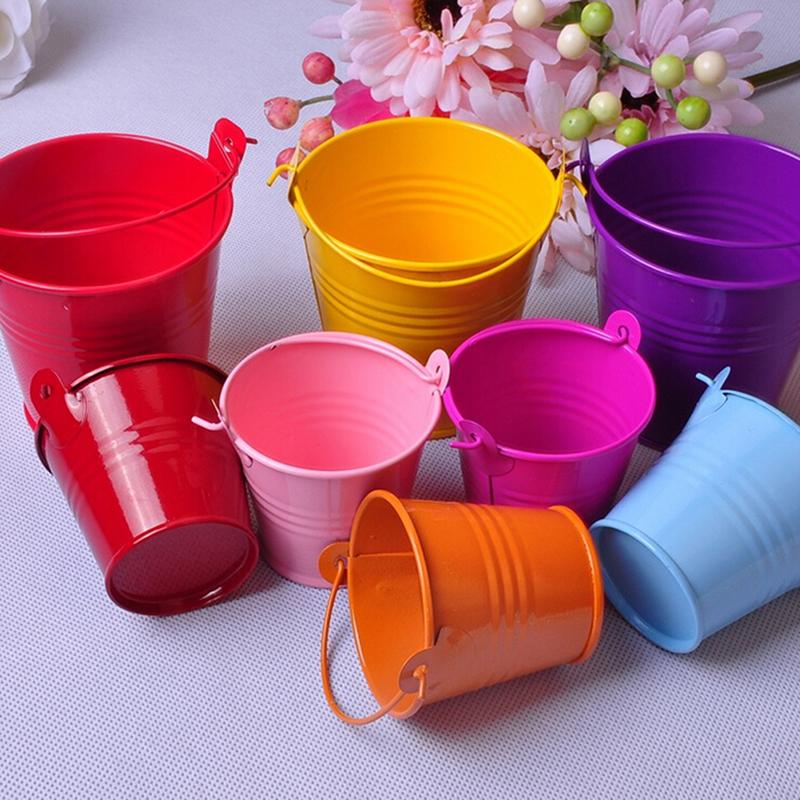 Thùng Kim Loại Mini, Đầy Màu Sắc, Xô Kẹo Chai Thùng, Thích Hợp Cho Ủng Hộ Tiệc Cưới, Đồ Trang Trí, Tự Làm, [UAA] 0