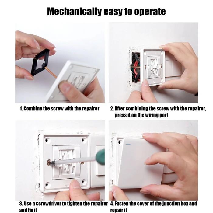 20 Pcs 86mm Wall Repair Box Soket Kaset Inbow Kotak Stop Kontak Repair Soket Kotak  Pengganti Tempel Dalam Dinding Perbaikan 8
