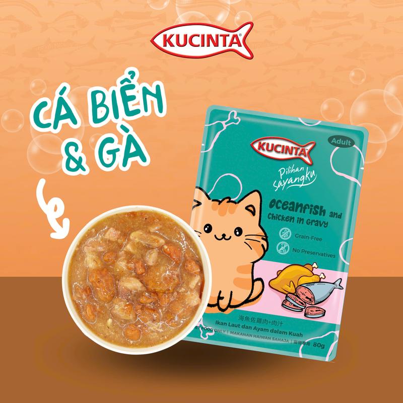 [Combo 10 gói] Pate KUCINTA gói 80gr cho mèo từ thịt cá thật, pate gói KUCINTA cho mèo mọi lứa tuổi 4