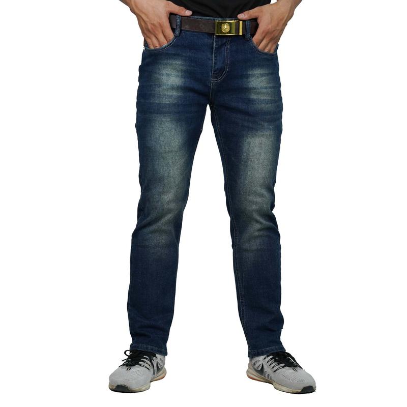 R-12 Quần Jean Nam Dài Fom Slim CC Co Giãn Xanh Rêu