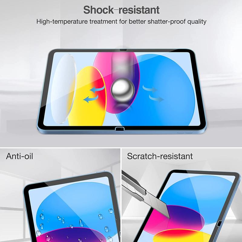 Tempered Glass Screen Protector, 2 Counts Protector For IPad 10.9 10th Generation 2022 Screen Protector A2696/A2757/A2777, Tempered Glass Film Guard For IPad 10th Gen 10.9" 2023 2022 6