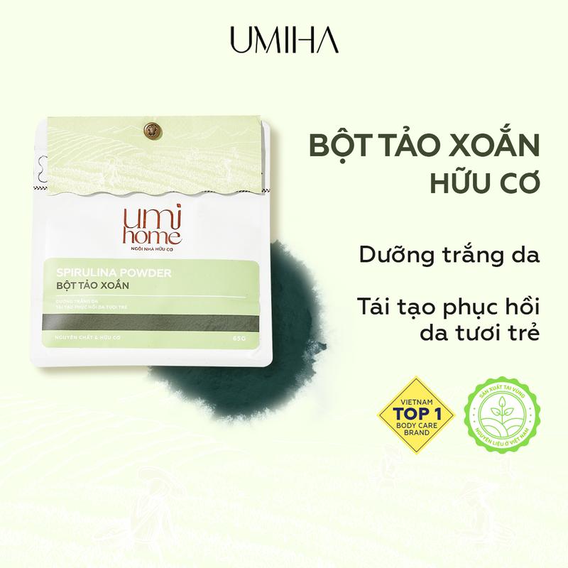Bột tảo xoắn UMIHOME 65G - Bột tẩy da chết, cấp ẩm, làm trắng da, kiểm soát bã nhờn trên da