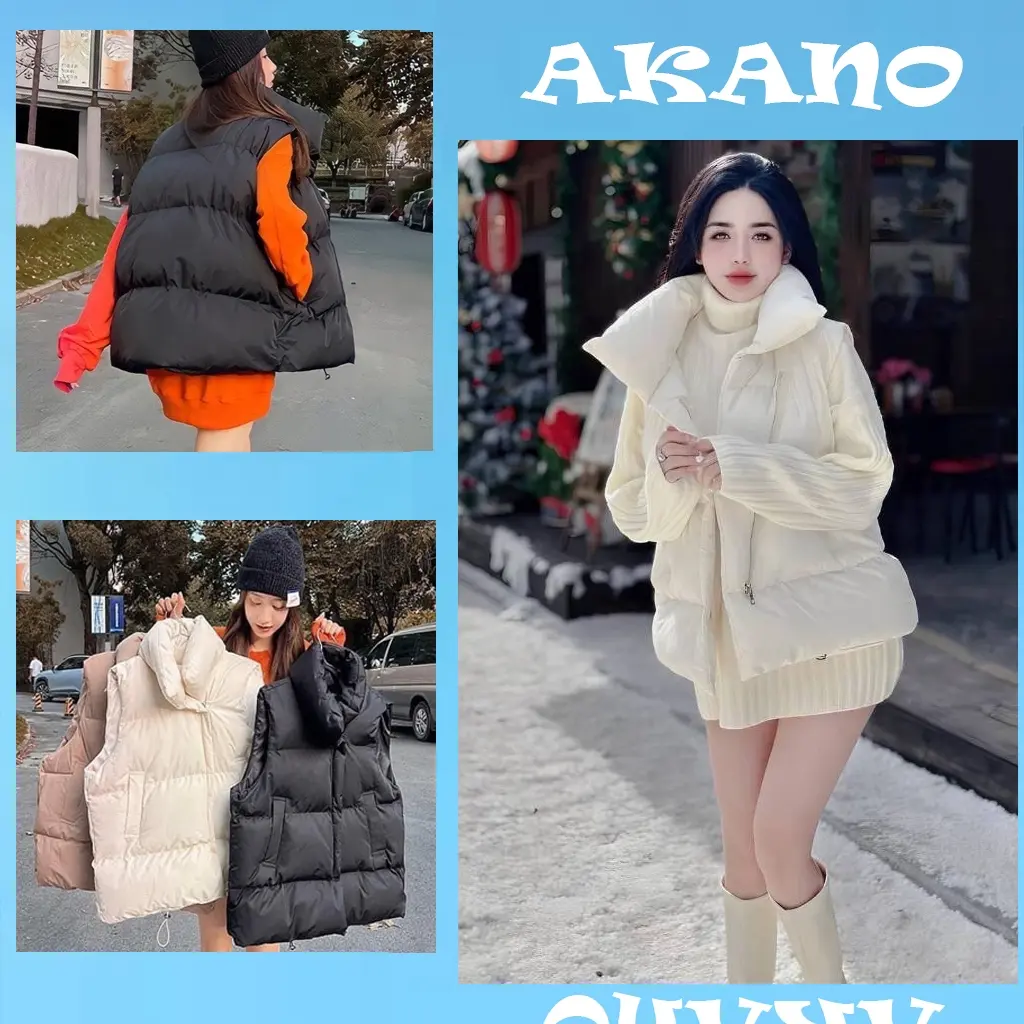 Áo Phao Gile Nữ DÀY DẶN loại 1 Hot Trend, Áo khoác phao gile Nữ Sát Nách Dáng Rộng 3 Màu2025 Jacket Women Nhung Top Jean Đen