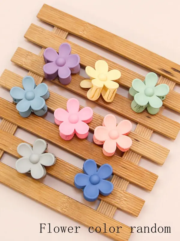 8pcs Colorful Cute Mini Flower Design Matte Hair Clips, Candy Color Small Floral Hair Clips, Casual and Versatile Hair Accessories for Women & Girls 6