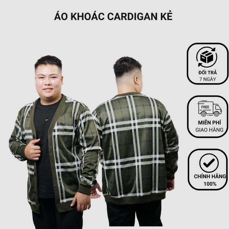 Áo cadigan chất liệu umi hoạ tiết kẻ dành cho người béo BSCOUTURE BIGSIZESTUDIO BIGSIZENAM ĐỒ NAM BÉO