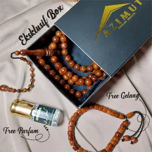 Bersertifikat TASBIH KAUKAH Turki | Tasbih premium bersertifikat | Tasbih kokka Azimut 99 butir Bulat Motif