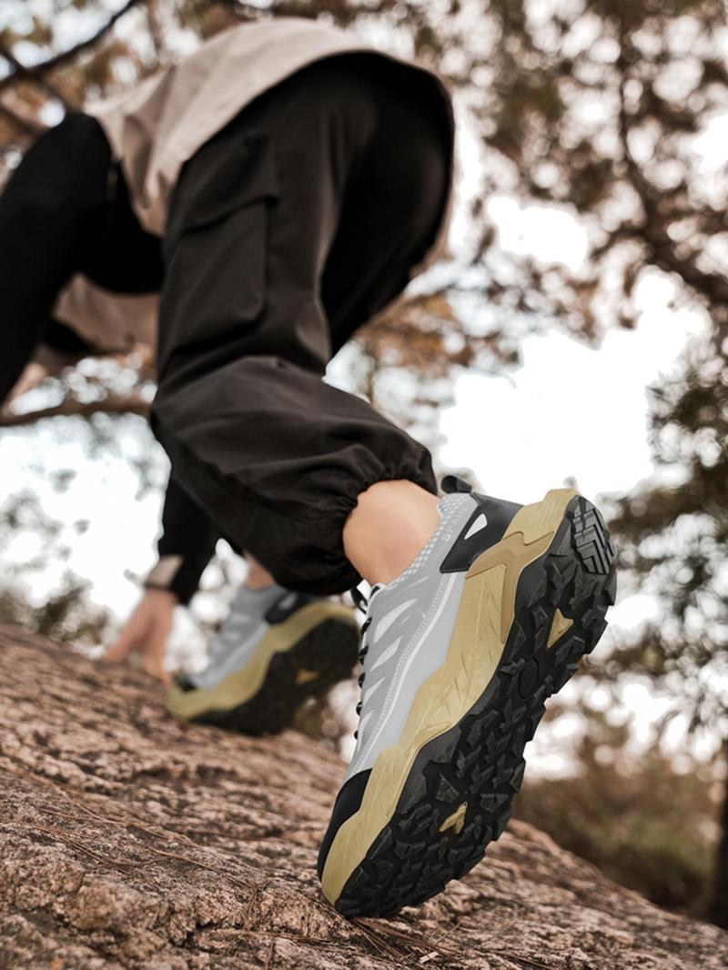 Product Introduction of Men's Sporty Lace Up Low Top Sneakers, Casual Breathable Comfortable Running Shoes, Non-slip Sports Shoes for Climbing, Gym Workout, Cross Training, Closed 8