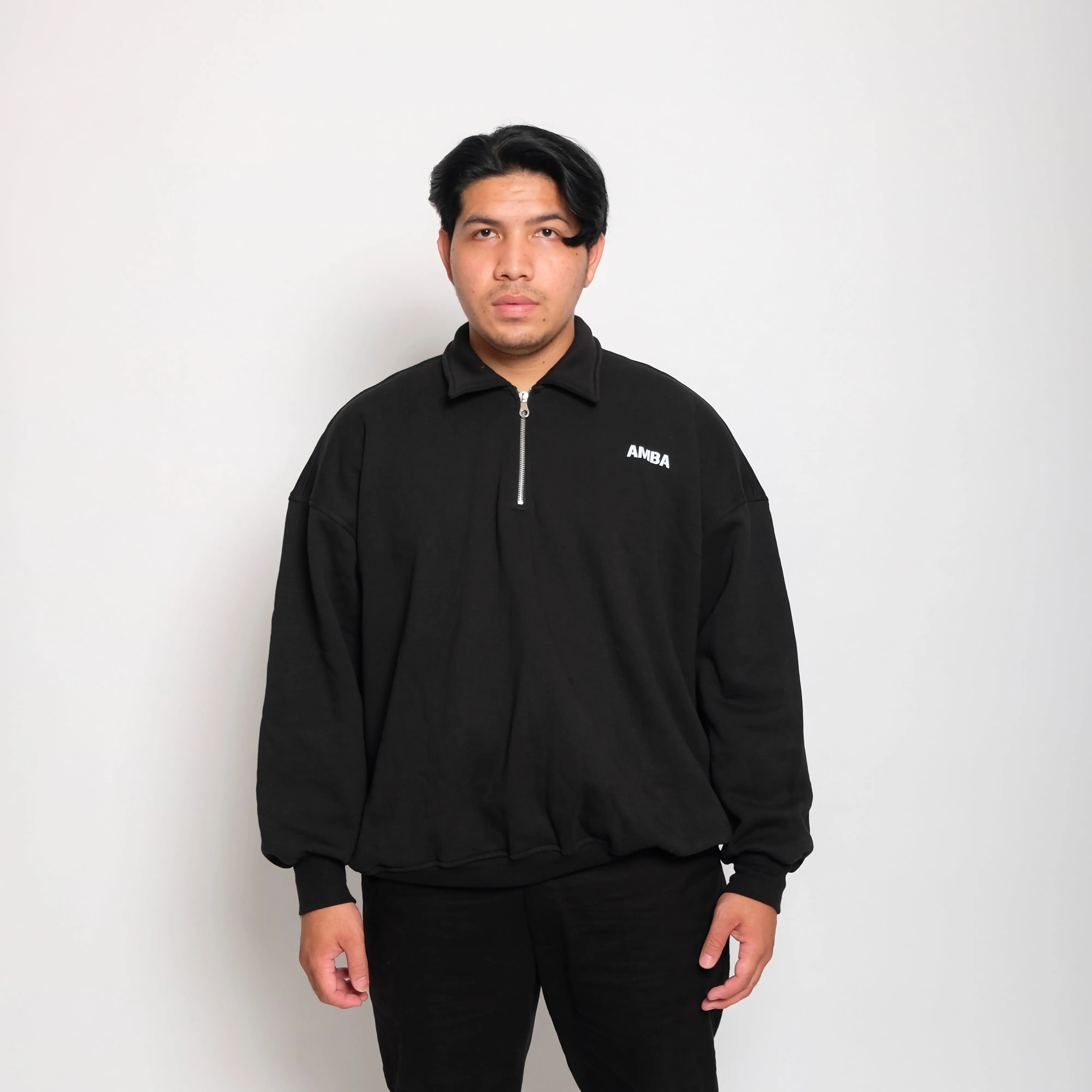 Amba - Halfzipper Shirt Bigsize - Jaket Bigsize