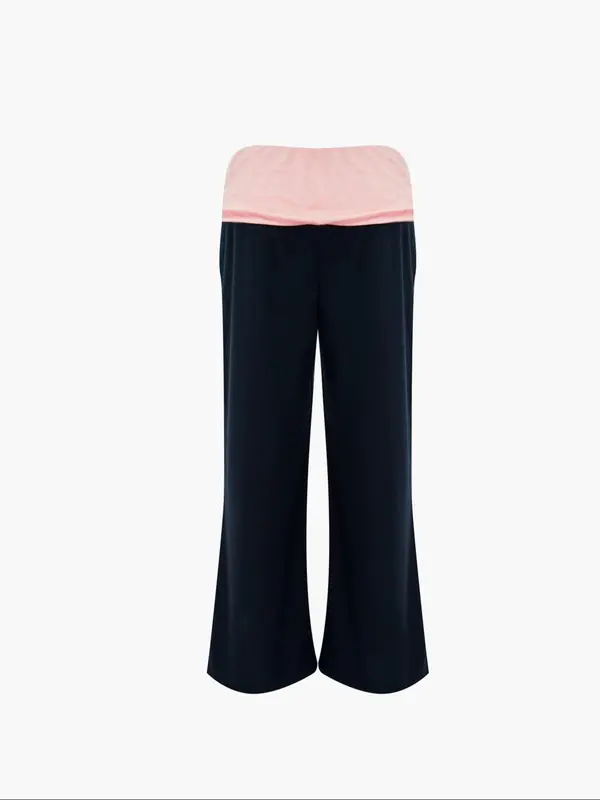 Women's Colorblock High Waist Pants, Casual Comfy Trousers for Spring & Fall, Women's Bottoms for Daily Wear, Womenswear 6