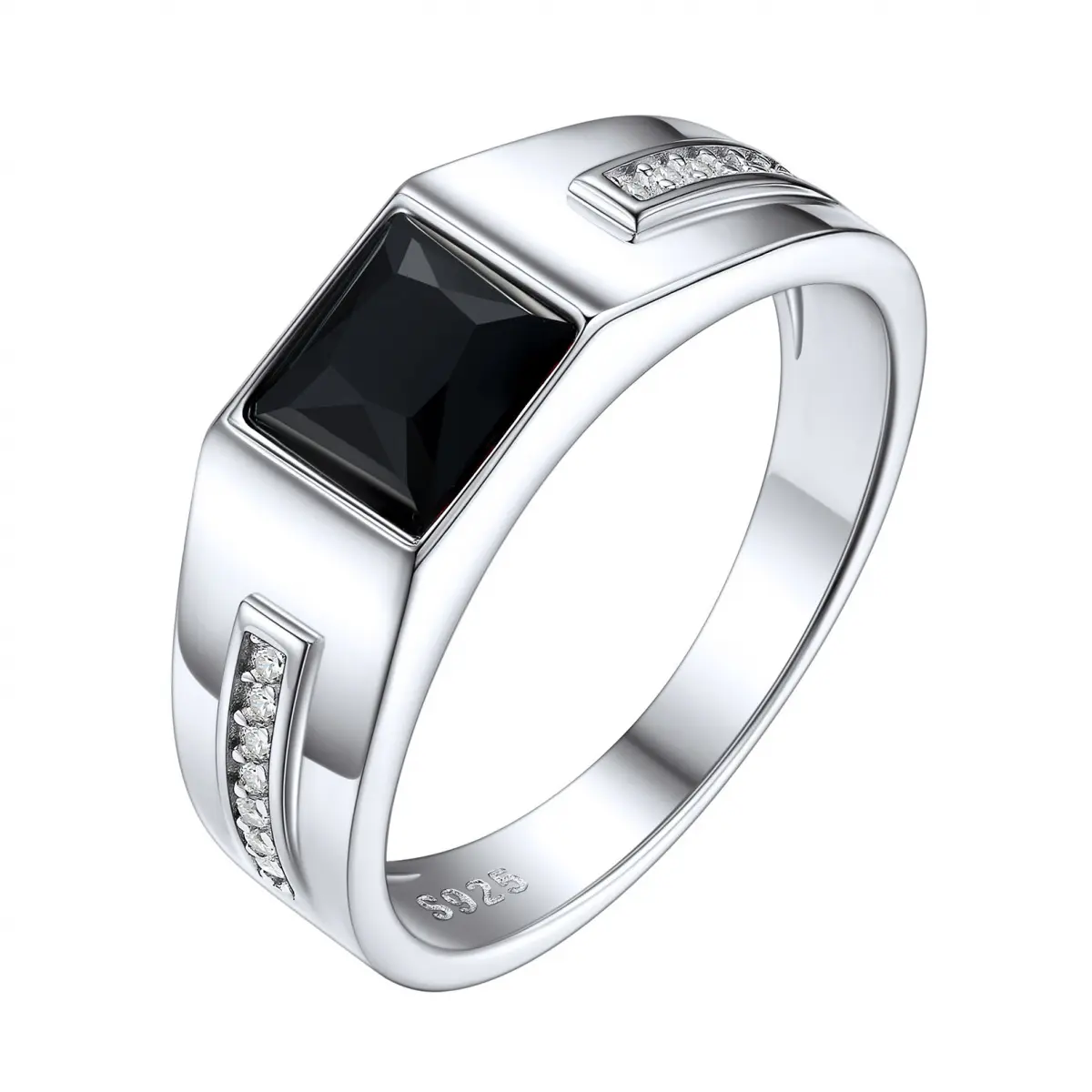 925 Silver Rings for Men Women Shiny Cubic Zirconia Wedding Bands for Proposal Birthday Valentine's Day Gift Size:6-13