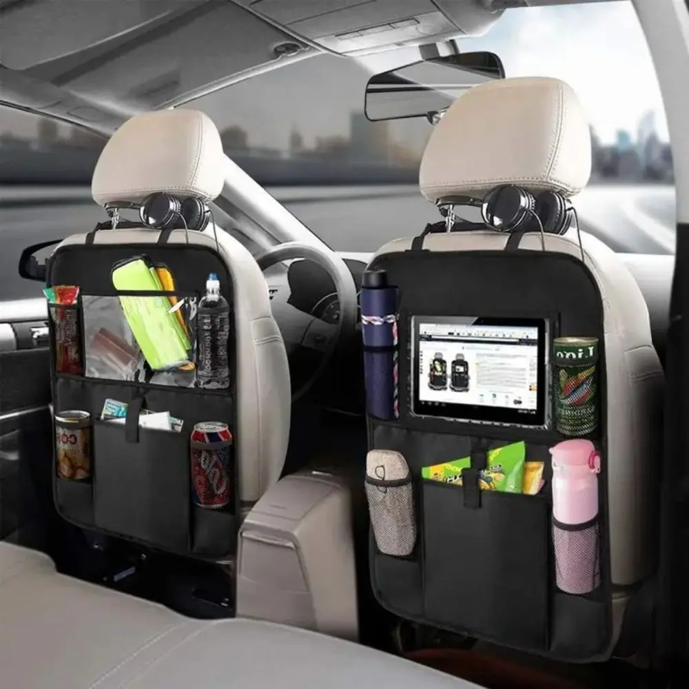 Fashion With Touch Screen Tablet Holder Car Backseat Organizer Cover Car Seat Back Protectors Car Accessories Auto Storage Pockets Multi-Pocket Multifunctional Sundries Storage Holder