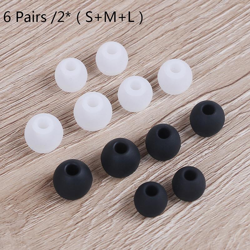 6 cặp tai nghe nhét tai (in-ear) đa năng (S+M+L), chất liệu cao su silicone