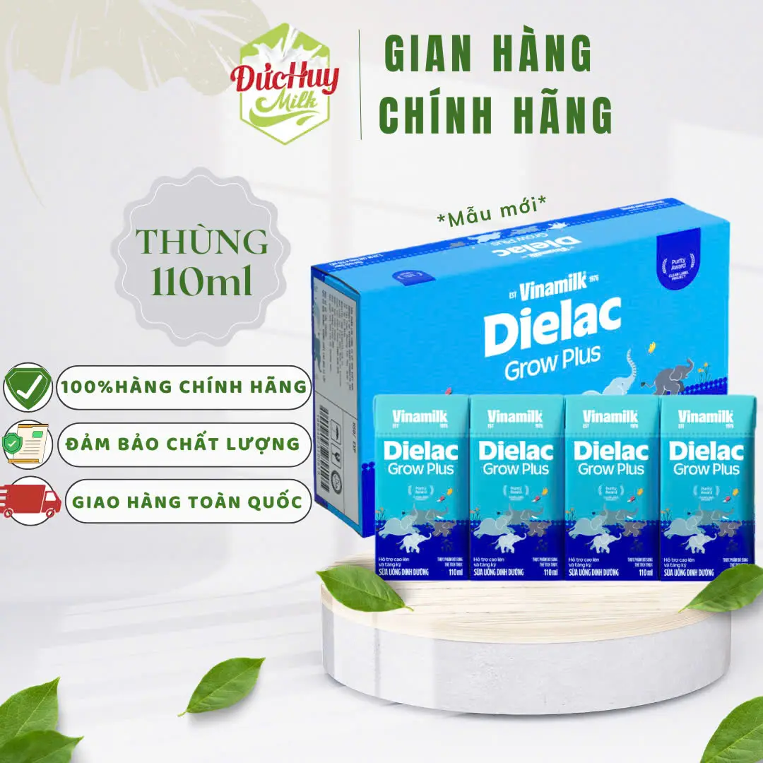 [Vinamilk] Sữa Bột Pha Sẵn Dielac Growplus phát triển não bộ 110 & 180 Cho Bé