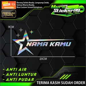 Sticker Catting BINTANG REQUEST TULISAN / NAMA Cocok Buat Motor Dan Mobil CT0022-1
