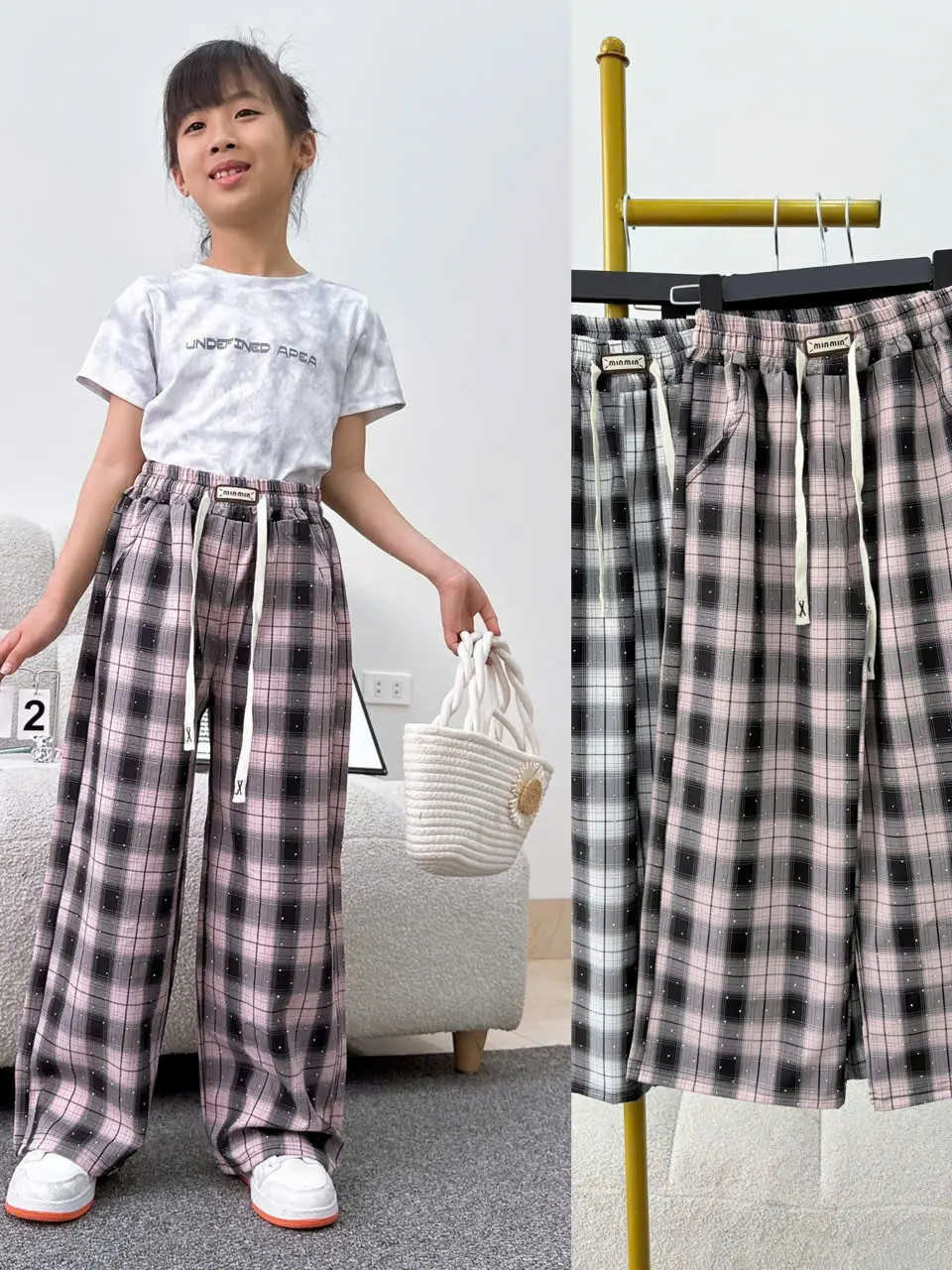 ( A6009 ) QUẦN KẺ LẠNH BLINH ĐÁ BÉ GÁI 16-50KG-JIMMY&PA BABY