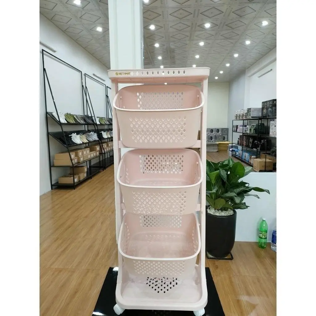 Kệ đựng đồ đa năng 3 tầng có bánh xe 360 siêu tiện ích việt nhật (3 ngăn treo giống nhau) Treo Tường ke  de tien bl