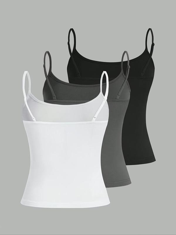 Women's Solid Color  Cami  Top, Casual Sleeveless Top for Daily Wear, Ladies Clothes for All Seasons 1