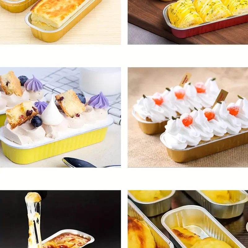 Rectangular Baking Box with Lid & Spoon, 10pcs/set Large Capacity Dessert Cake Bread Box, Baking Utensils for Home Kitchen Restaurant Party 3
