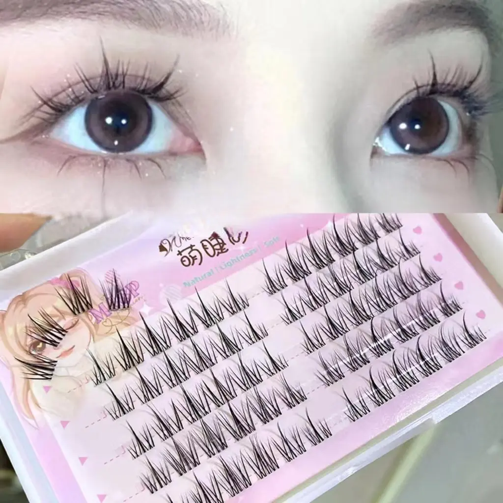 MengJieShangPin Fake Eyelashe Transparent Stalk Seamless Sun Flower Natural Thick Manga False Eyelashes