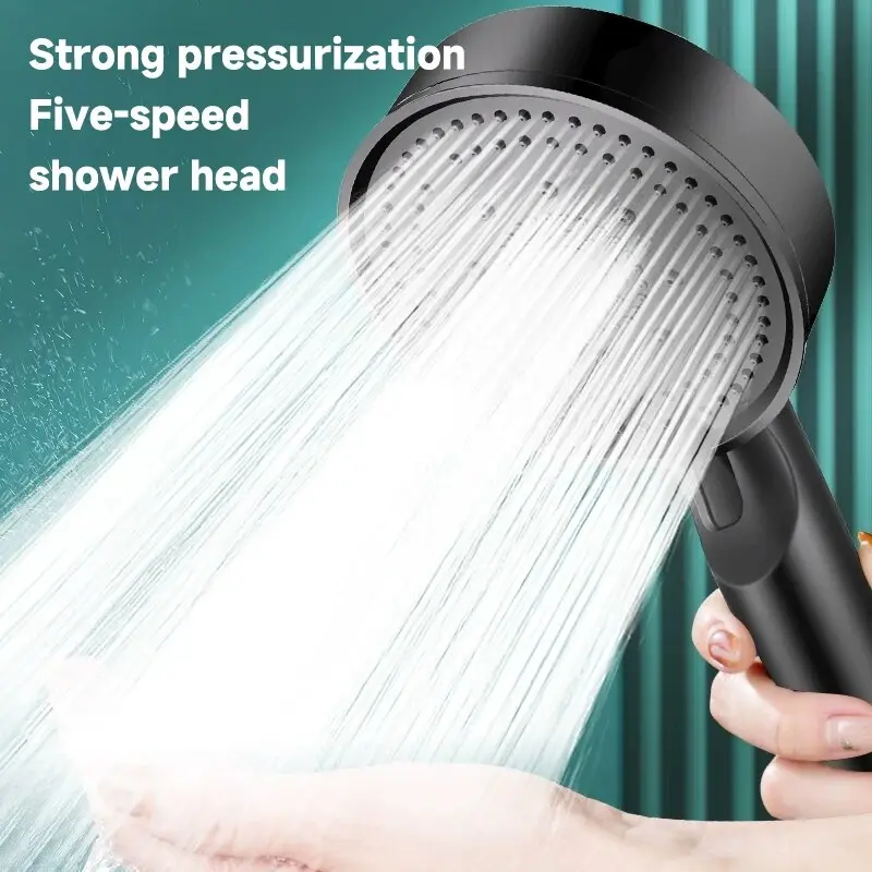 High-pressure Shower Head Set 5/6 Modes of Adjustment Showerhead with Hose Water-saving One-touch Stop Bathroom Accessories