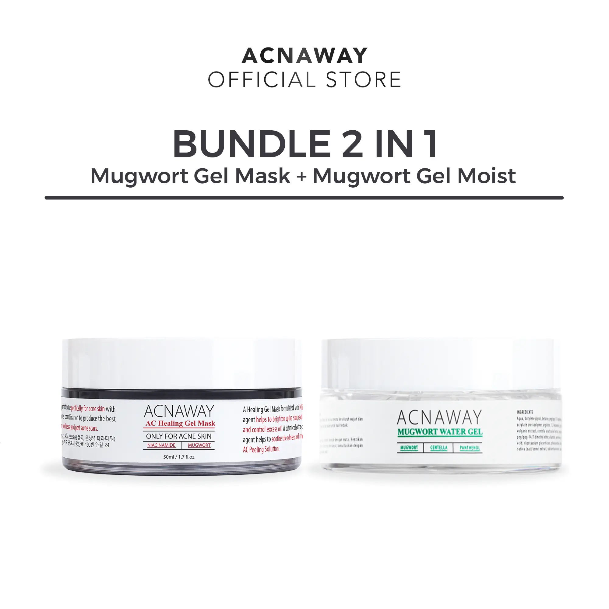 ACNAWAY Bundle 2 in 1 Mugwort Gel Mask + Mugwort Gel Moisturizer