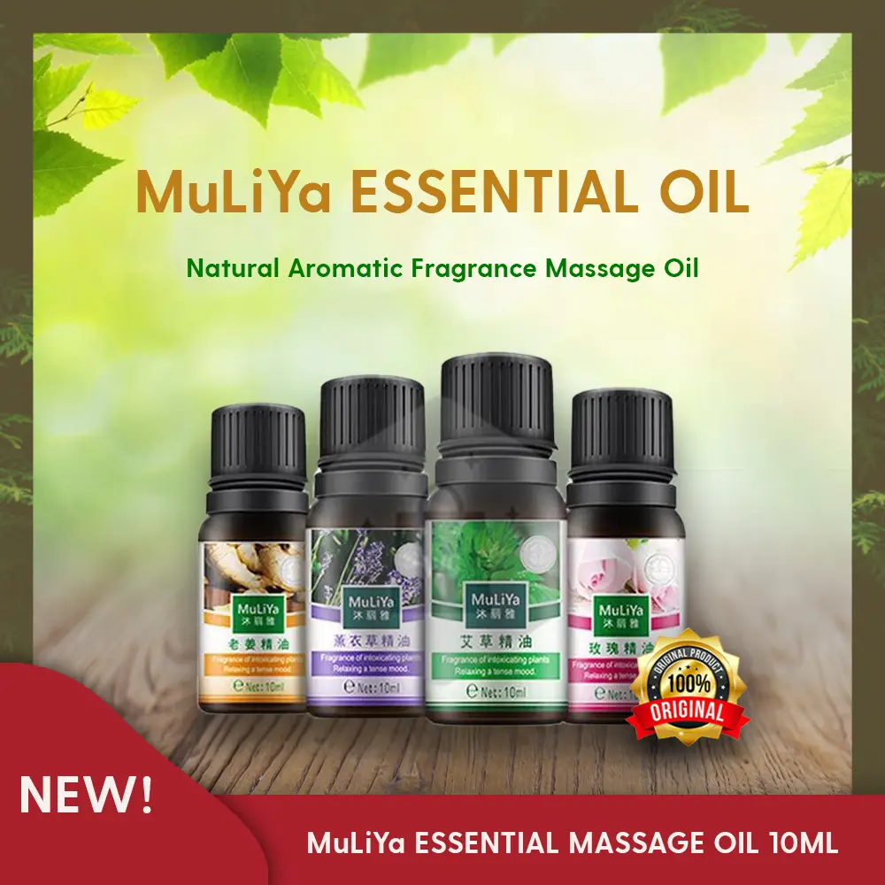 MuLiYa ESSENTIAL OIL | Body Massage Oil | Minyak Esensial Aromaterapi Diffuser | Relaxing Aromatherapy Oil Ginger Lavender