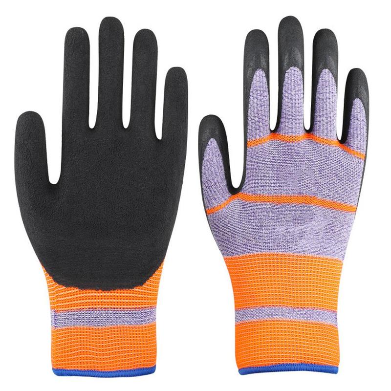 Product Introduction of Latex Labor Protection Gloves Half-hang Dipped Elastic Gloves Women's Thick Wear-resistant Labor Protection Gloves 14