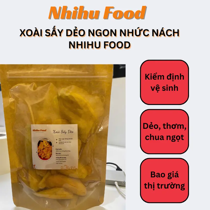 Xoài Sấy Xanh Nhihu Food Thơm Bùi Ngon Nhức Nách 500gam 0