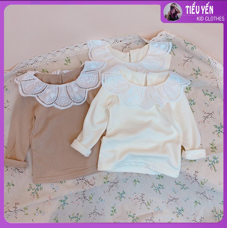 A264-Áo nỉ thu đông bé gái style hàn quốc, nỉ tăm mềm 2 màu kem, nâu Tiểu Yến KID