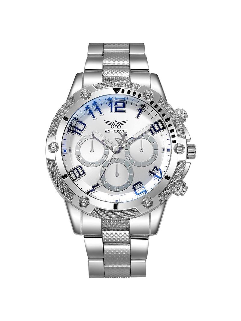 Product Introduction of Men's Fashion Round Dial Analog Quartz Watch, with Box, Fashion Watch Set for Party, Daily Decor, Trendy All-match & Exquisite Watch Set for Birthday Gift 5