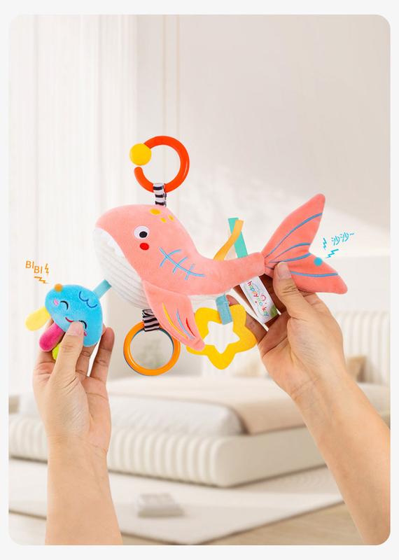 Product Introduction of Baby Music Ring Doll Baby Cart Pendant Car Safety Seat Soothing Toy 5
