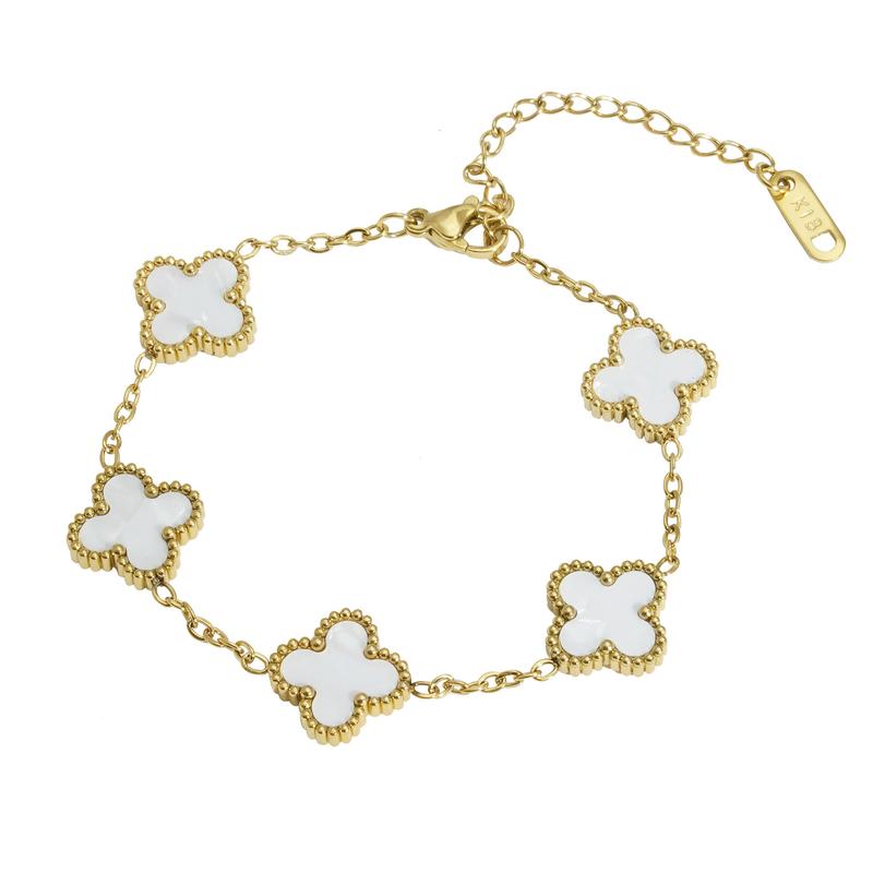 Bộ Vòng Tay Và Vòng Cổ Cỏ Bốn Lá, Phụ Kiện Cao Cấp, Giá Cả Phải Chăng, Trang Trí Thép Titan 18K, Dây Chuyền Áo Len, Món Quà Tốt Nhất Cho Bé Gái Và Bạn Gái 5