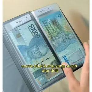 DOMPET MINI BELAJAR KEUANGAN Kulit Sintetis 19x9cm 32 Slot Uang Organizer Pengatur Keuangan Pribadi & Rumah Tangga Cocok Untuk Disiplin Duit - Wanita