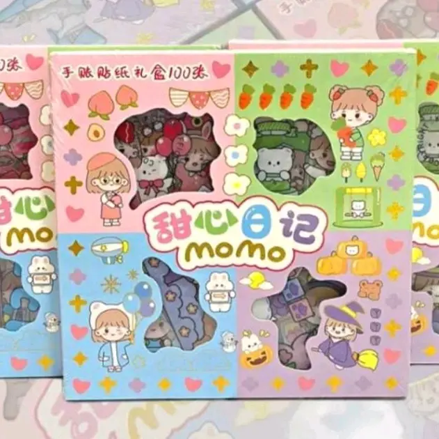 Stiker MOMO 2D waterproof Thumblr Anak Karakter Kartun Anti Air Senmu Kado Anak DIY tempel Paper Roll 0