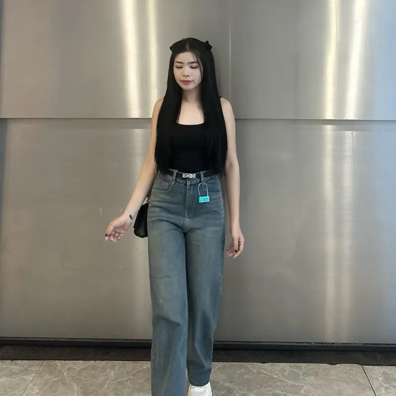 V.M-Quần jeans nữ suông trơn màu lạ mới(S-2XL) vải QC mềm V3242 Woment Pants | BigBuy360 - bigbuy360.vn