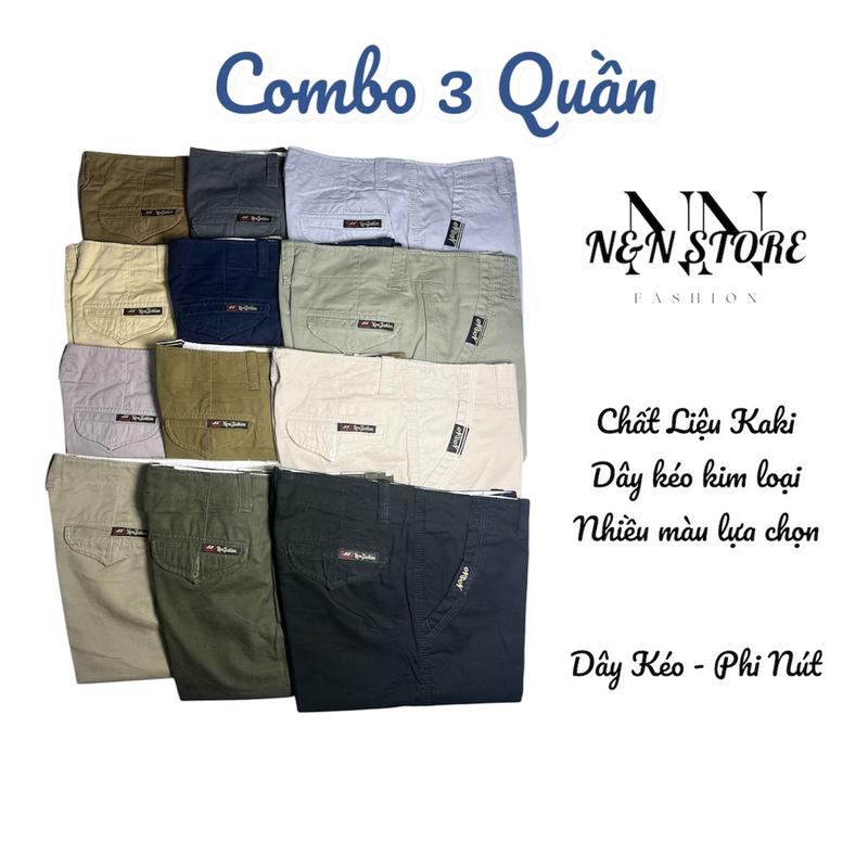 [COMBO 3] - [006] - Quần Short Kaki Nam DÂY KÉO CAO CẤP N&N Store I Form Rộng Quần Lửng 0