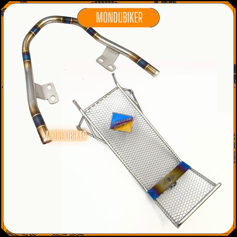 [Tặng 2 móc U Inox] COMBO Baga mạ Niken và tay xách khò titan Gắn xe WAVE 110CC , WAVE RS 50CC 100CC chắc chắn, bền đẹp Phụ Tùng Phụ Kiện