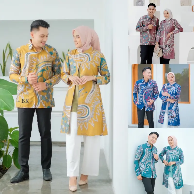 ATASAN BATIK COUPLE MODERN ABSTRAK || ATASAN KERJA || SERAGAM KERJA || M-L-XL-XXL-3L-4L JUMBO 0