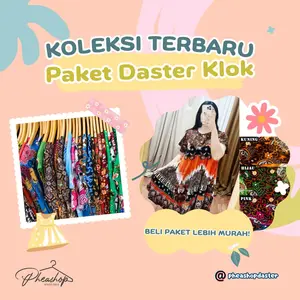PHS PAKET 3 PCS DASTER KLOK SUPER MAYUNG LD.130 MOTIF RANDOM BAHAN RAYON,  Bumil FRIENDLY, 2 Kancing