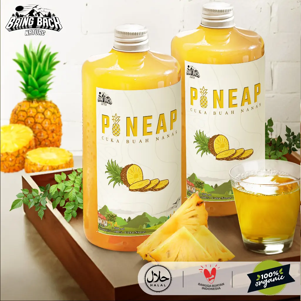 CUKA NANAS 500ml WITH MOTHER  TURUNKAN KADAR GULA DARAH / ORGANIC SUPERFOOD PINEAPPLE VINEGAR ASLI 100% SARI NANAS BRAGG Rice Botol