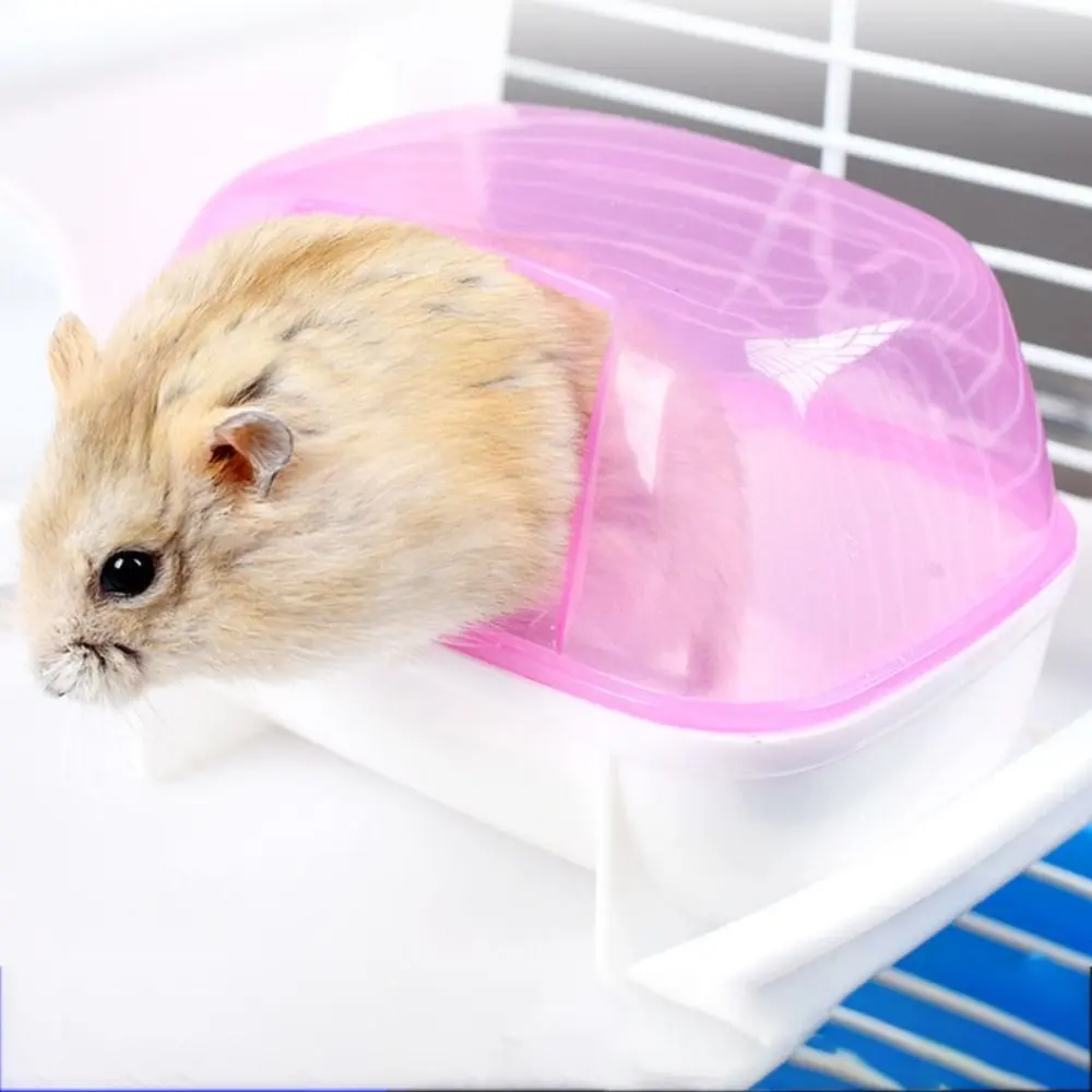 Large Space Creative Portable Translucent for Gerbil Squirrel Colorful Hamster Bathroom Hedgehog Sand Room Chinchilla Dry Bath Hedgehog Toilet