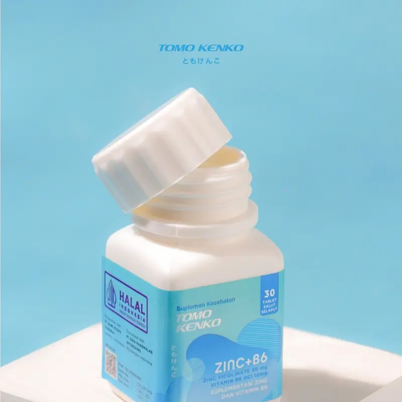[ TERLARIS ] Tomo Kenko Zinc 50 mg + Vitamin B6 High Quality | Membantu Meredakan Jerawat | Daya tahan Tubuh 3