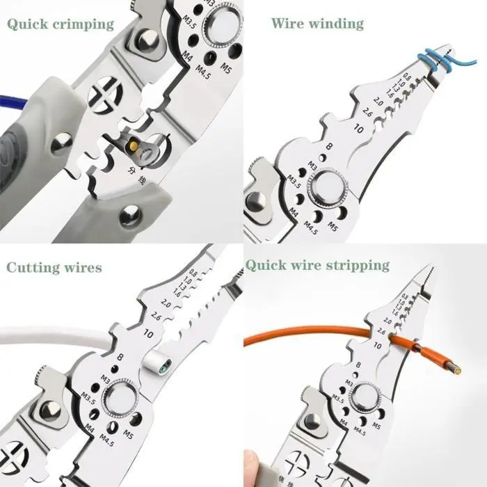 Tang Dekrustasi Kupas Potong Lilit Belah Crimping Skun Buka Baut Kabel Listrik 27 In 1 Multifungsi Wire Stripper 6