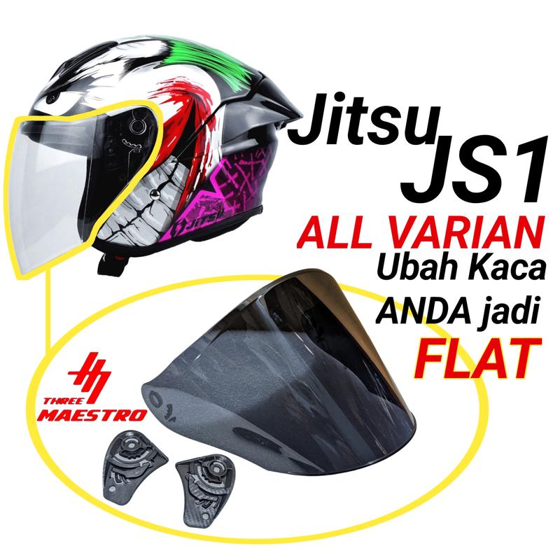 Product Introduction of Kaca Helm JITSU JS1 Visor Helmet FLAT venom open jitsu jsone flat tebal nyaman JS ONE iridium byThree Maestro tm2 Motorcycle 3