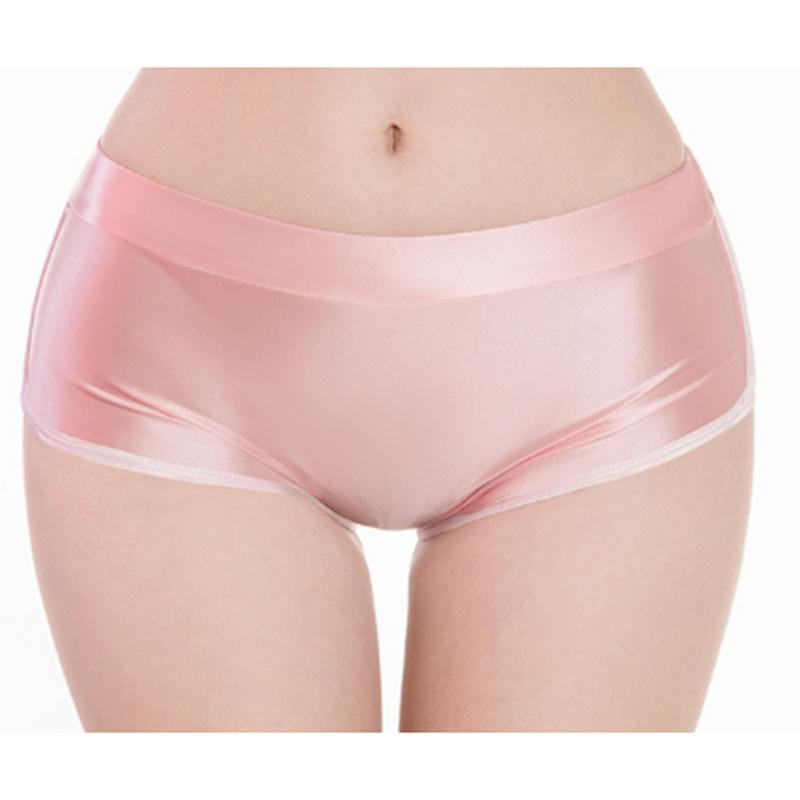 Đồ Lót Gợi Cảm, Dành Cho Phụ Nữ, Quần Đùi An Toàn Sáng Bóng, Đồ Lót Co Giãn, Quần Lót Boxer Mịn Màu Hồng Women 8