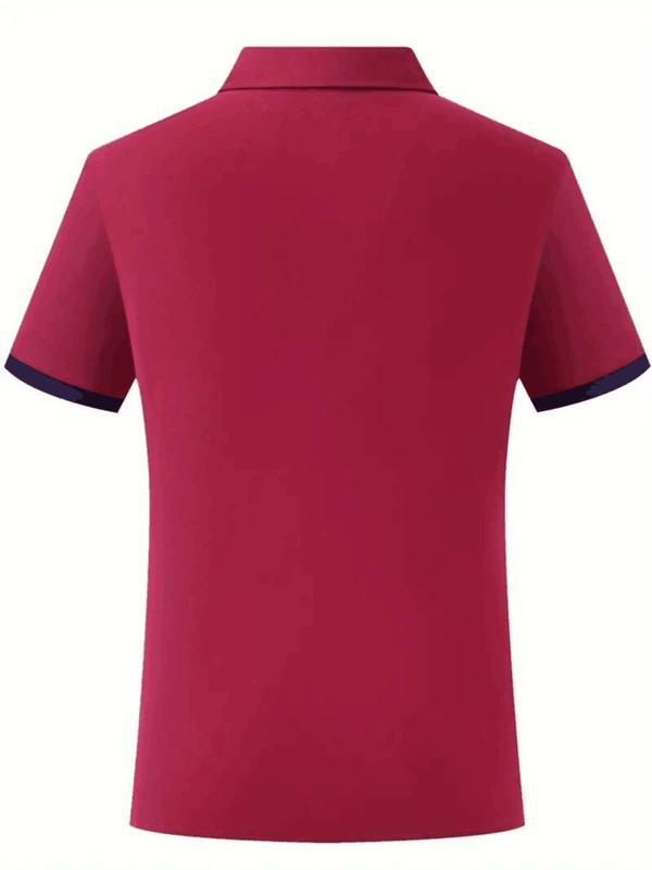 Men's Regular Fit Colorblock Horse Print Polo Shirt, Casual Short Sleeve Collared Top for Summer, Fashion Men's Clothes for Daily Wear, Menswear 1