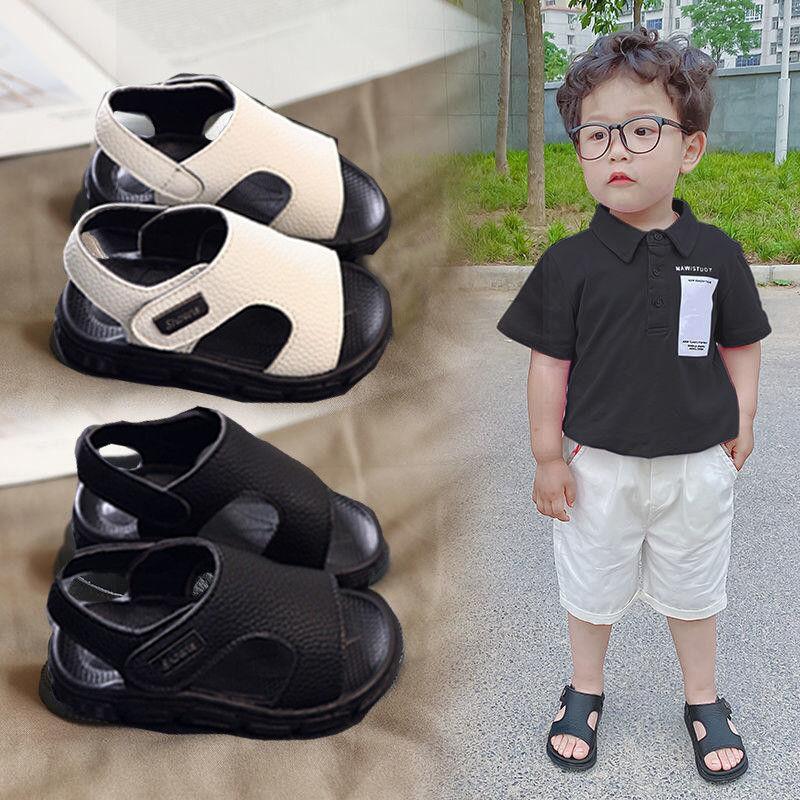Product Introduction of 2025 Children's Sandals Boys Summer New Boys Children Anti-Kick Soft-Soled Baby Shoes Summer Beach Shoes 1